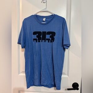Allmade Men’s blue graphic t-shirt. 313 Detroit